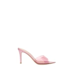 Gianvito Rossi Elle 85 Mules in Pink Plexi | Mules