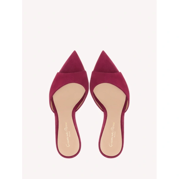 Gianvito Rossi Elle 85 Mules in Pink Suede, view 3 | Mules