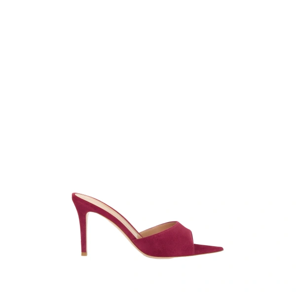 Gianvito Rossi Elle 85 Mules in Pink Suede | Mules