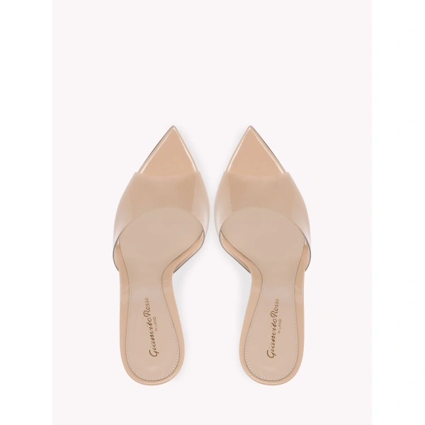 Gianvito Rossi Elle Sandals in Nude Plexi, view 3 | Sandals