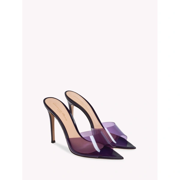 Gianvito Rossi Elle Sandals in Purple Plexi, view 2 | Sandals