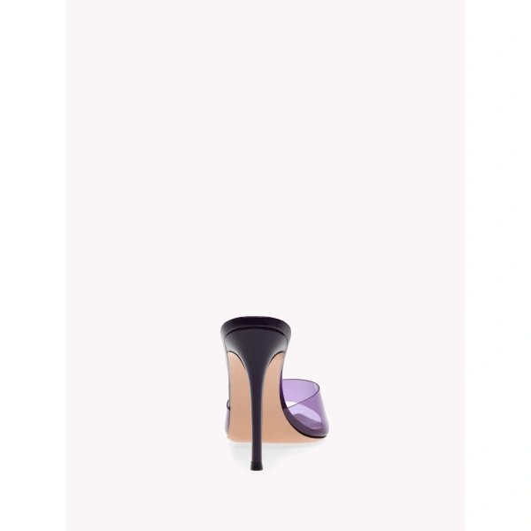 Gianvito Rossi Elle Sandals in Purple Plexi, view 4 | Sandals
