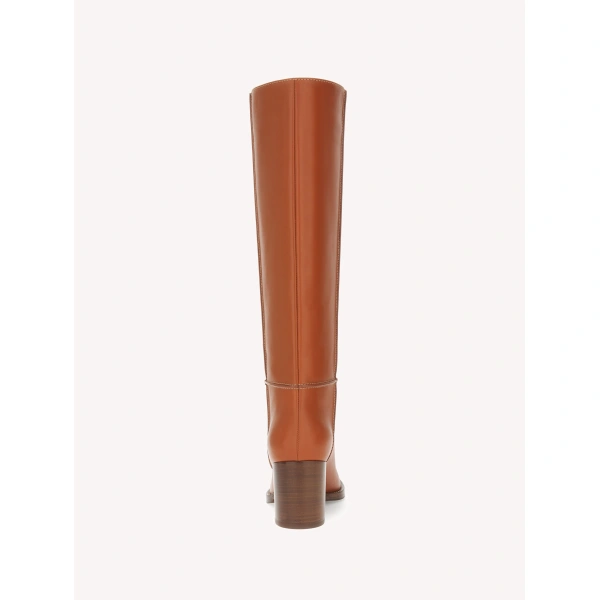 Gianvito Rossi Étrier Knee-High Boots in Brown Leather, view 4 | Knee-High Boots