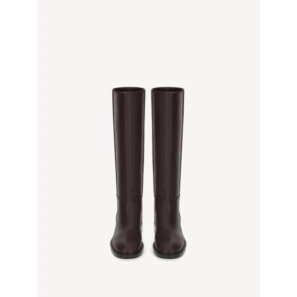 Gianvito Rossi Étrier Knee-High Boots in Burgundy Leather, view 3 | Knee-High Boots