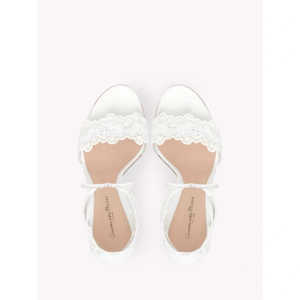 Gianvito Rossi Evie Sandals in White Nappa, view 3 | Sandals