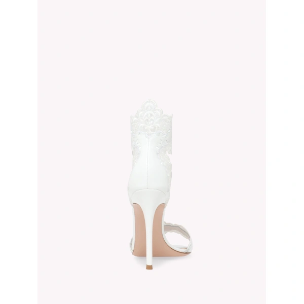 Gianvito Rossi Evie Sandals in White Nappa, view 4 | Sandals