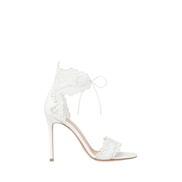 Gianvito Rossi Evie Sandals in White Nappa | Sandals