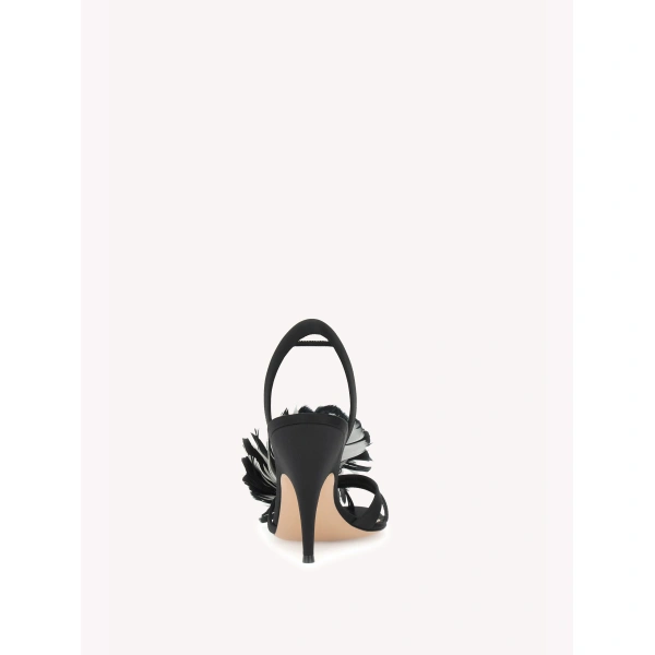 Gianvito Rossi Fenice Sandals in Black Fabric, view 4 | Sandals