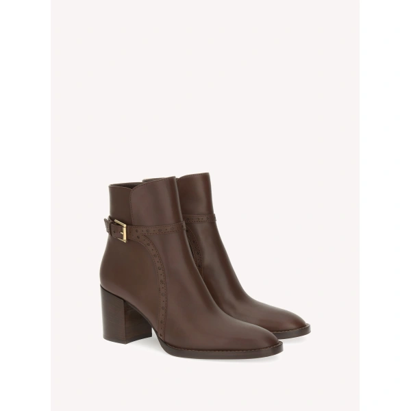Gianvito Rossi Fes Ankle Boots in Brown Leather, view 2 | Ankle Boots