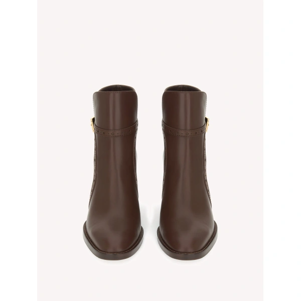 Gianvito Rossi Fes Ankle Boots in Brown Leather, view 3 | Ankle Boots