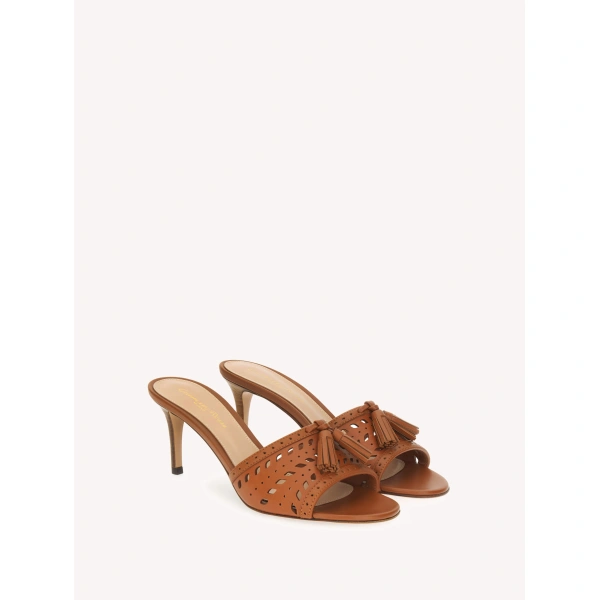 Gianvito Rossi Fes Mules in Brown Leather, view 2 | Mules