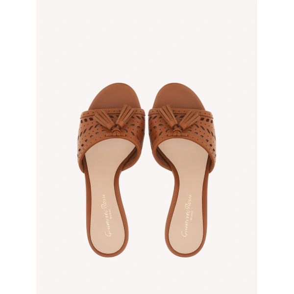 Gianvito Rossi Fes Mules in Brown Leather, view 3 | Mules
