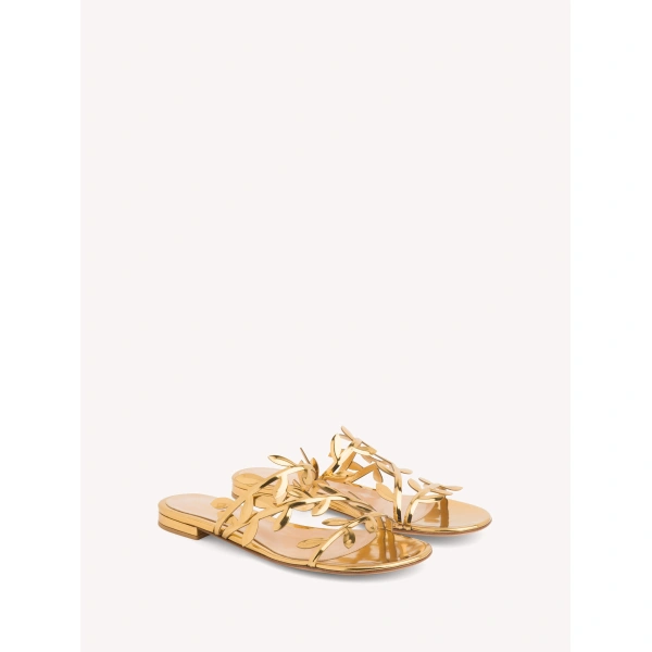 Gianvito Rossi Flavia 05 Flats in Gold Leather, view 2 | Flats