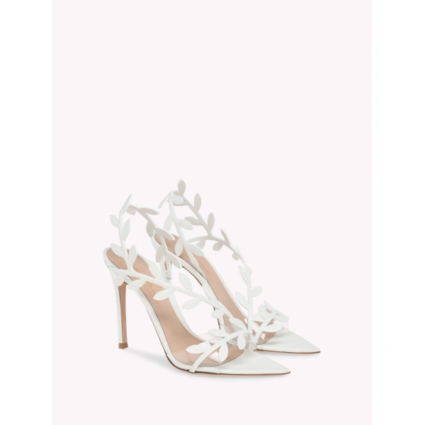 Gianvito Rossi Flavia Sandals in White Nappa, view 2 | Sandals