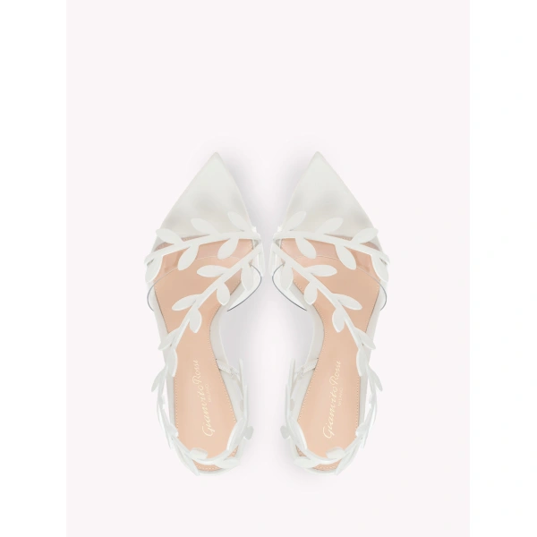 Gianvito Rossi Flavia Sandals in White Nappa, view 3 | Sandals