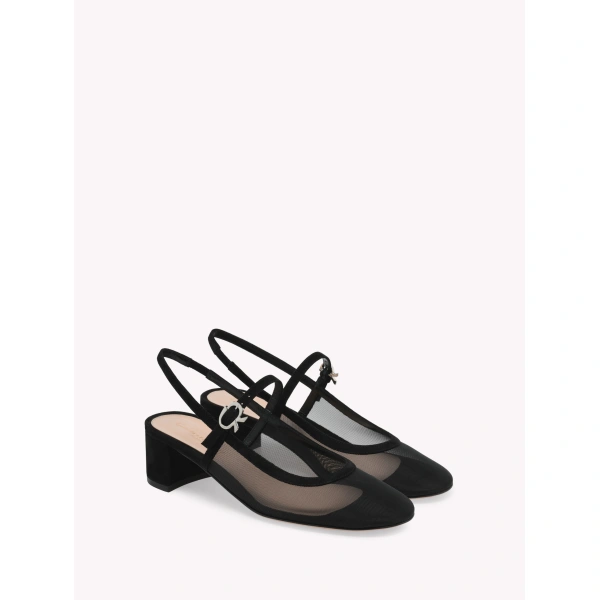 Gianvito Rossi Francoise Slingbacks in Black, view 2 | Slingbacks