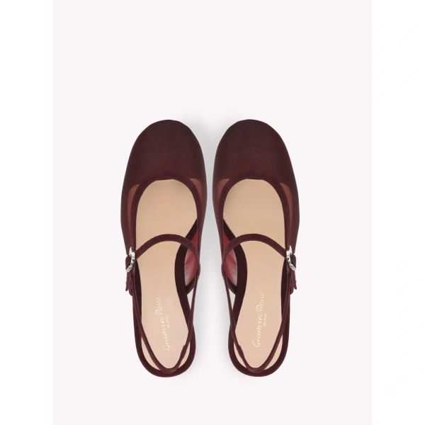 Gianvito Rossi Francoise Slingbacks in Red Fabric, view 3 | Slingbacks