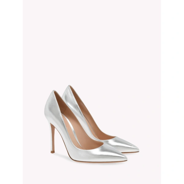 Gianvito Rossi Gianvito 105 Pumps in Silver Nappa, view 2 | Pumps