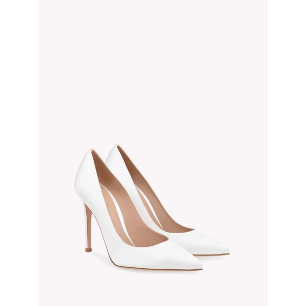 Gianvito Rossi Gianvito 105 Pumps in White Satin, view 2 | Pumps