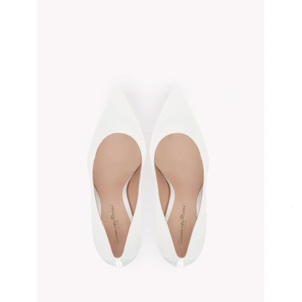 Gianvito Rossi Gianvito 105 Pumps in White Satin, view 3 | Pumps