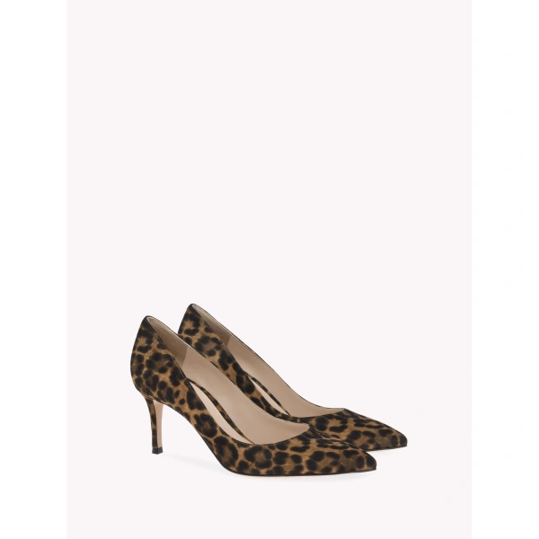 Gianvito Rossi Gianvito 70 Pumps in Leopard Print Suede, view 2 | Pumps