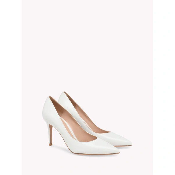 Gianvito Rossi Gianvito 85 Pumps in White Leather, view 2 | Pumps