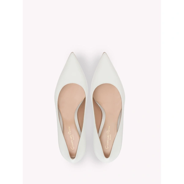Gianvito Rossi Gianvito 85 Pumps in White Leather, view 3 | Pumps