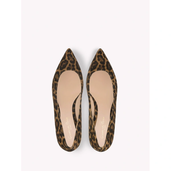 Gianvito Rossi Gianvito Ballet Flats in Leopard Print Suede, view 3 | Ballet Flats