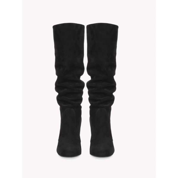 Gianvito Rossi Glen Knee-High Boots in Black Suede, view 3 | Knee-High Boots