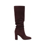 Gianvito Rossi Glen Knee-High Boots in Burgundy Suede | Knee-High Boots