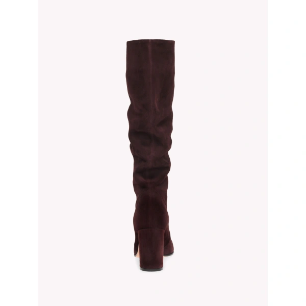 Gianvito Rossi Glen Knee-High Boots in Burgundy Suede, view 4 | Knee-High Boots