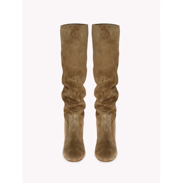 Gianvito Rossi Glen Knee-High Boots in Camel Suede, view 3 | Knee-High Boots