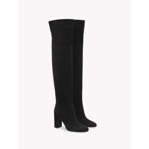 Gianvito Rossi Glen Over-the-Knee Boots in Black Suede, view 2 | Boots