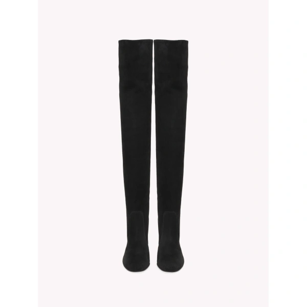 Gianvito Rossi Glen Over-the-Knee Boots in Black Suede, view 3 | Boots