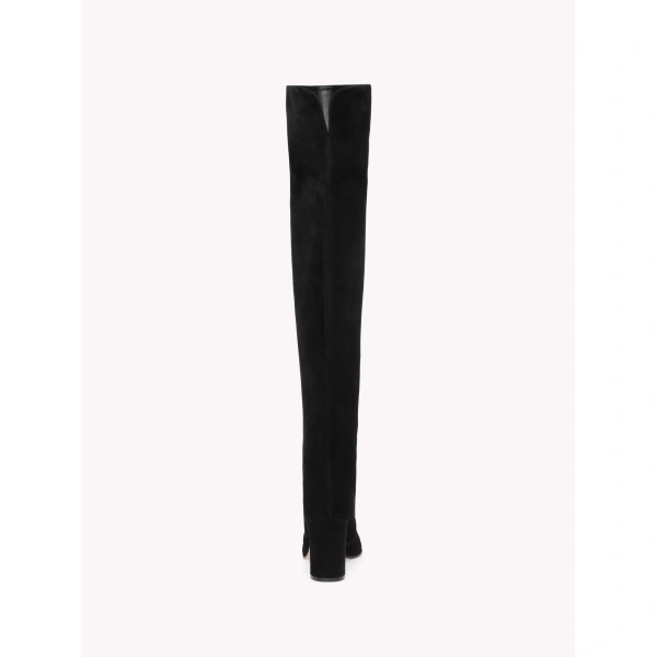 Gianvito Rossi Glen Over-the-Knee Boots in Black Suede, view 4 | Boots