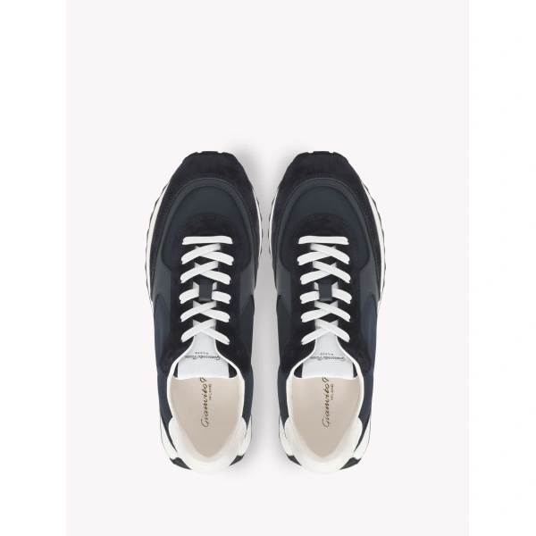 Gianvito Rossi Gravel Sneakers in Blue Suede, view 3 | Sneakers