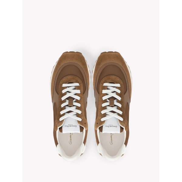 Gianvito Rossi Gravel Sneakers in Brown Suede, view 3 | Sneakers
