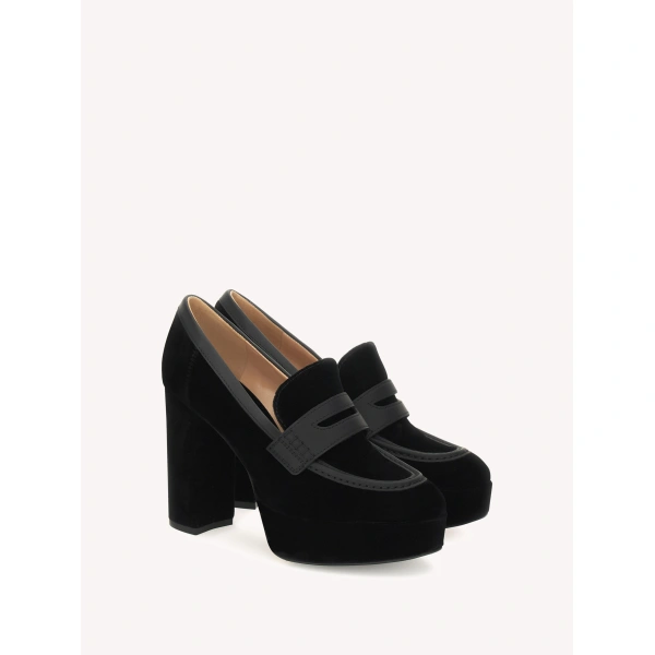 Gianvito Rossi Hadden Platform Pumps in Black Fabric, view 2 | Platform Heels