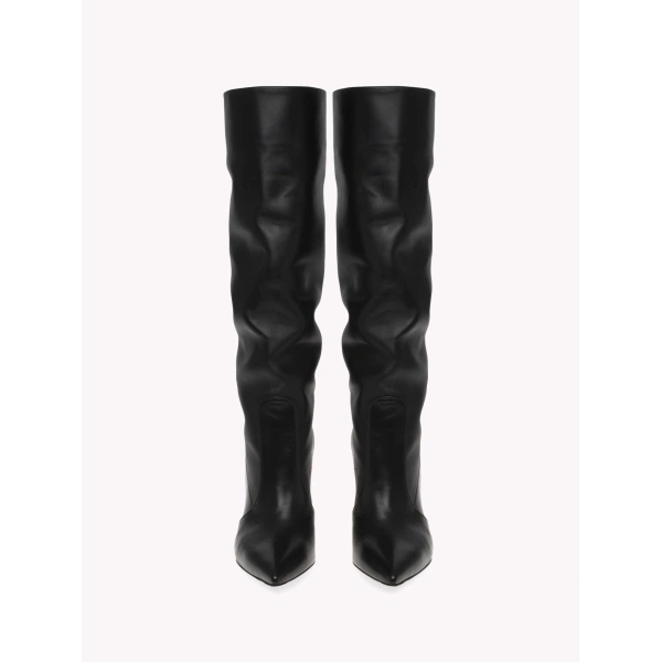 Gianvito Rossi Hansen Knee-High Boots in Black Leather, view 3 | Knee-High Boots