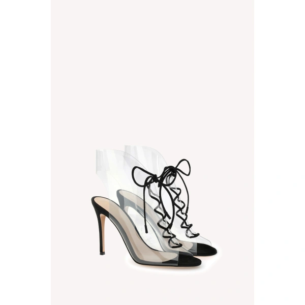 Gianvito Rossi Helmut 95 Ankle Boots in Black Plexi, view 2 | Ankle Boots