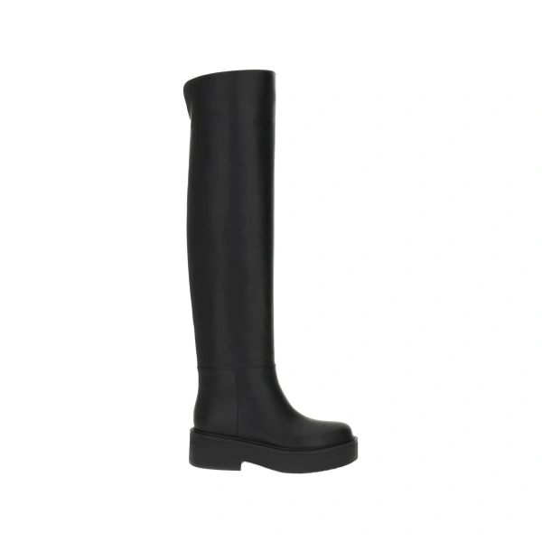 Gianvito Rossi Hiro Over-the-Knee Boots in Black Leather | Boots