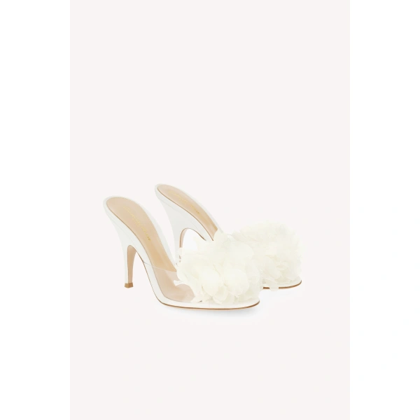 Gianvito Rossi Igea Mules in White Plexi, view 2 | Mules