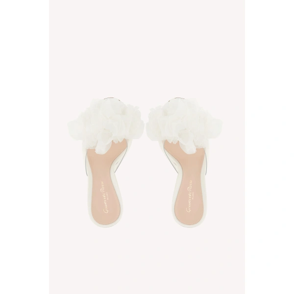 Gianvito Rossi Igea Mules in White Plexi, view 3 | Mules