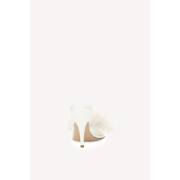 Gianvito Rossi Igea Mules in White Plexi, view 4 | Mules