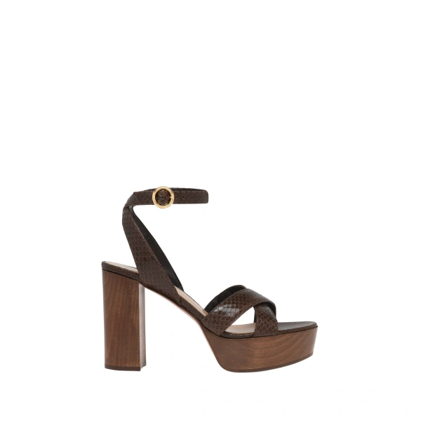 Gianvito Rossi Ines Platform Sandals in Mocha Python | Sandals