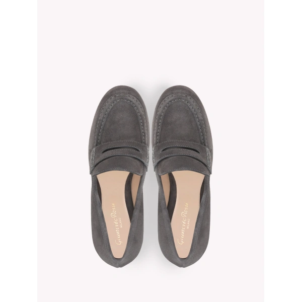 Gianvito Rossi Jenna Platform Pumps in Grey Suede, view 3 | Platform Heels