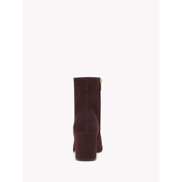 Gianvito Rossi Joelle Ankle Boots in Burgundy Suede, view 4 | Ankle Boots