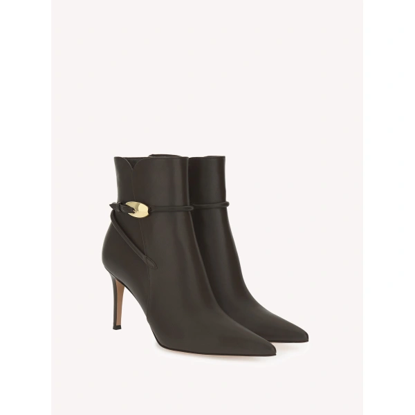 Gianvito Rossi Jungle Mamba Ankle Boots in Mocha Nappa, view 2 | Ankle Boots