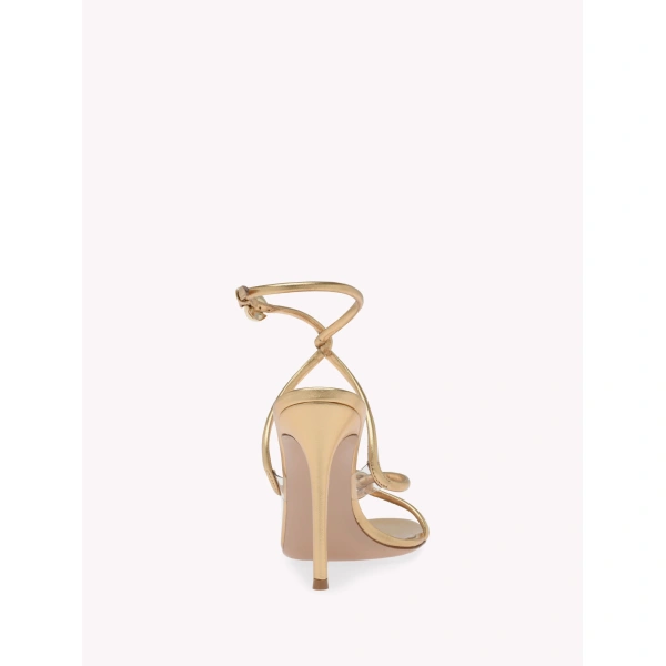 Gianvito Rossi Jungle Mamba Sandals in Gold Nappa, view 4 | Sandals
