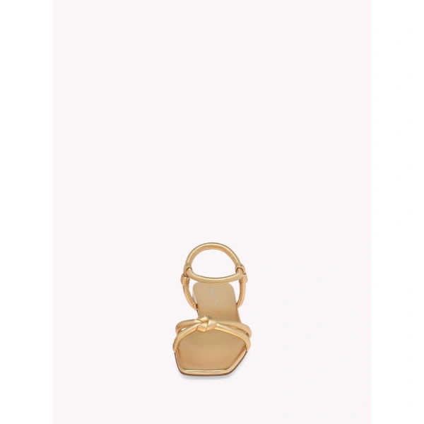 Gianvito Rossi Juno 05 Flat Sandals in Gold Nappa, view 4 | Sandals
